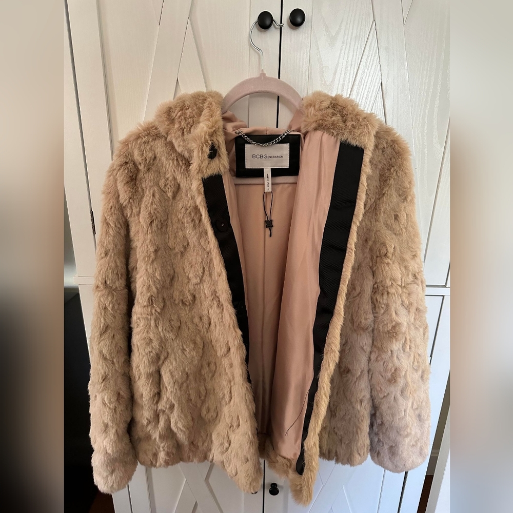Bcbg faux fur jacket